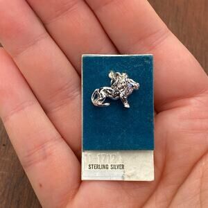 Vintage Griffith 925 Sterling Lion Safari Zoo Silver Pendant Bracelet Charm